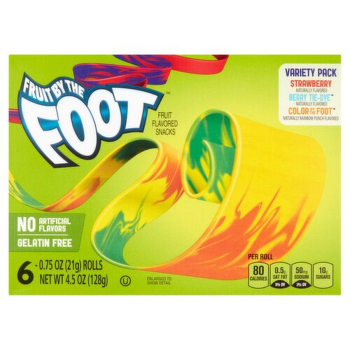 Fruit by the Foot Fruit Flavored Snacks Variety Pack, 0.75 oz, 6 count