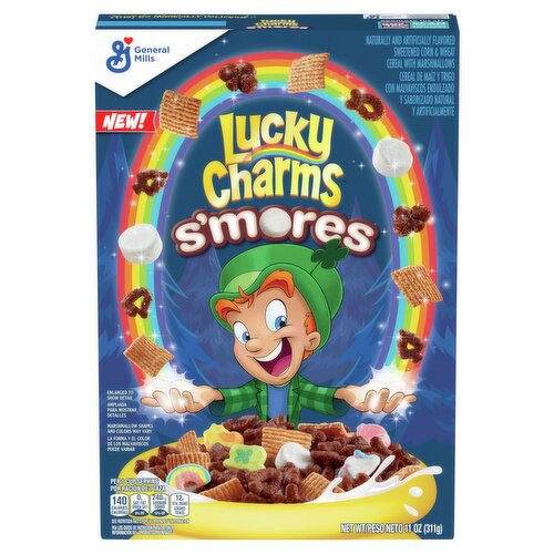 General Mills Lucky Charms S'mores Sweetened Corn & Wheat Cereal with Marshmallows, 11 oz