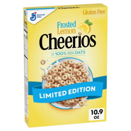 General Mills Cheerios Frosted Lemon Sweetened Whole Grain Oat Cereal Limited Edition, 10.9 oz