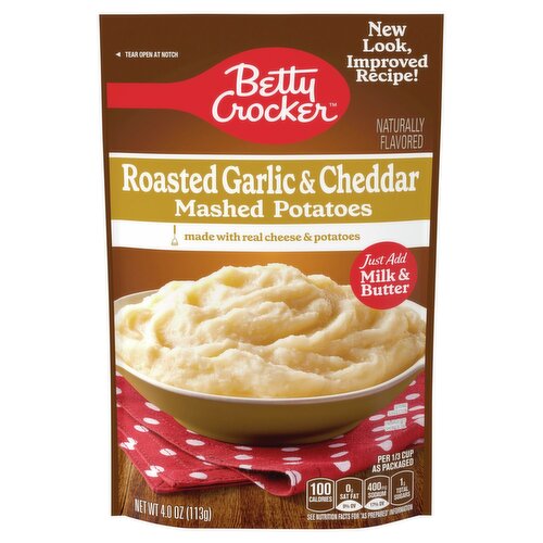 Betty Crocker Roasted Garlic & Cheddar Mashed Potatoes, 4.0 oz