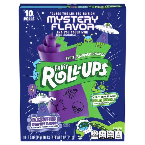 Fruit Roll-Ups Classified Mystery Flavor Fruit Flavored Snacks Limited Edition, 0.5 oz, 10 count