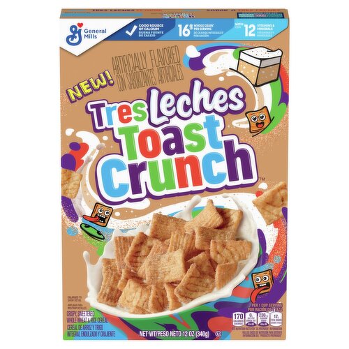 General Mills Tres Leches Toast Crunch Crispy Sweetened Whole Wheat & Rice Cereal, 12 oz