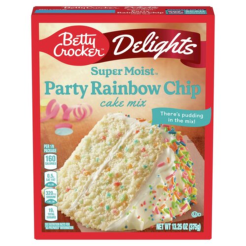 Betty Crocker Super Moist Delights Party Rainbow Chip Cake Mix, 13.25 oz