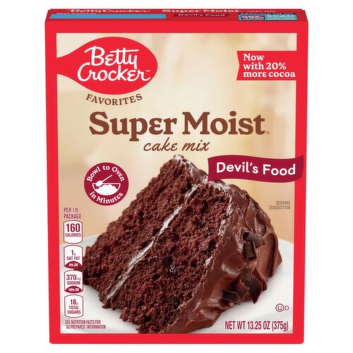 Betty Crocker Super Moist Favorites Moist Devil's Food Cake Mix, 13.25 oz