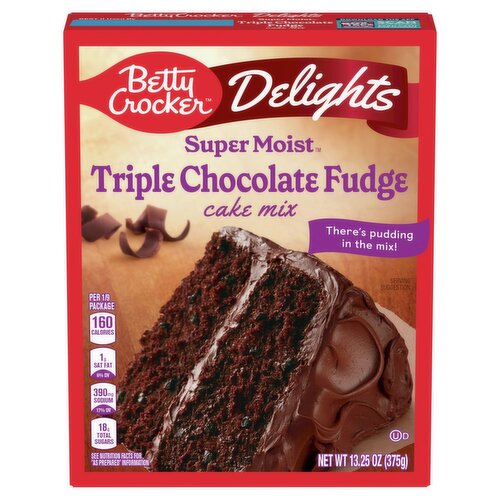 Betty Crocker Super Moist Delights Triple Chocolate Fudge Cake Mix, 13.25 oz