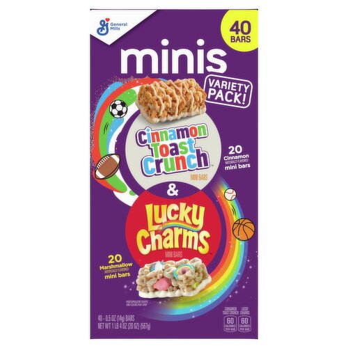 General Mills Cinnamon Toast Crunch & Lucky Charms Variety Pack, 40 count 4 oz