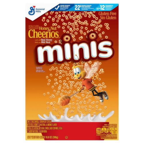 Cheerios Honey Nut Minis Sweetened Whole Grain Oat Cereal, 10.8 oz