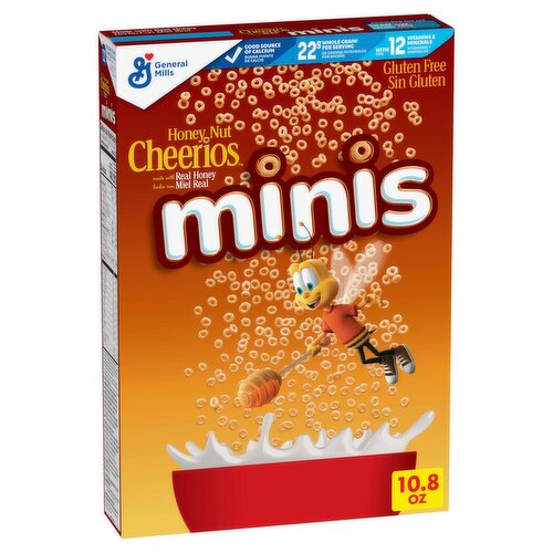 Cheerios Honey Nut Minis Sweetened Whole Grain Oat Cereal, 10.8 oz
