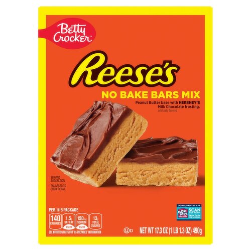 Betty Crocker Reese's Peanut Butter Base with Hershey's Milk Chocolate Frosting No Bake Bars Mix, 17