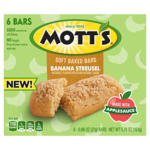 Mott's Banana Streusel Soft Baked Bars, 0.96 oz, 6 count