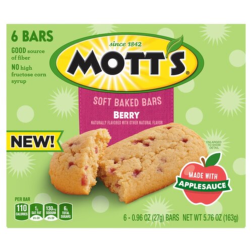 Mott's Berry Soft Baked Bars, 0.96 oz, 6 count