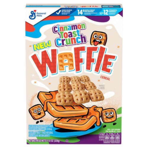 Cinnamon Toast Crunch Sweetened Whole Wheat and Corn Waffle Cereal, 11.6 oz