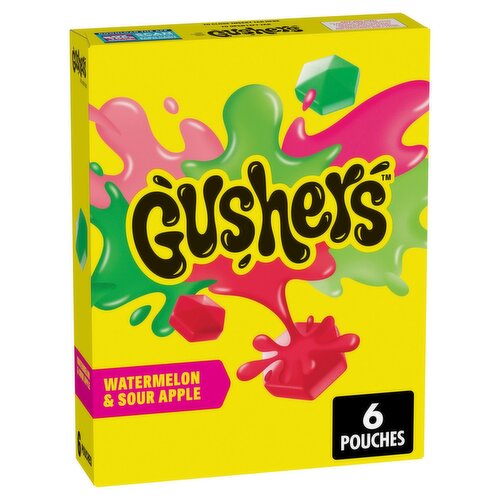 Gushers Watermelon & Sour Apple Fruit Flavored Snacks, 0.8 oz, 6 count
