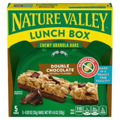 Nature Valley Double Chocolate Chewy Granola Bars Lunch Box, 0.92 oz, 5 count