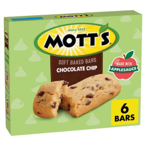 Mott's Chocolate Chip Soft Baked Bars, 0.96 oz, 6 count