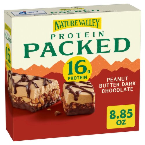 Nature Valley Protein Packed Peanut Butter Dark Chocolate Chewy Layered Bars, 1.77 oz, 5 count