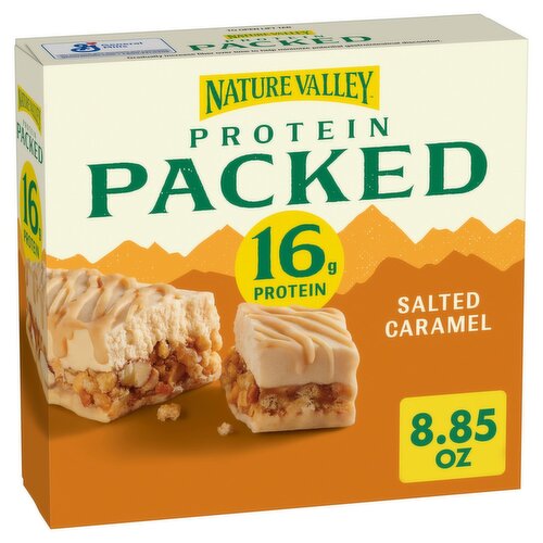 Nature Valley Protein Packed Salted Caramel Chewy Layered Bars, 1.77 oz, 5 count