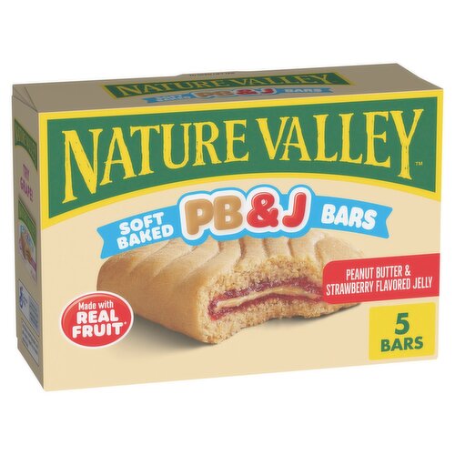 Nature Valley Soft Baked Peanut Butter & Strawberry Flavored Jelly Bars, 1.95 oz, 5 count