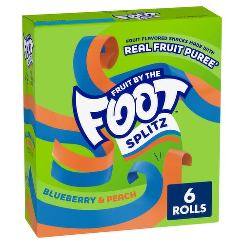 Fruit by the Foot Splitz Blueberry & Peach Fruit Flavored Snacks, 0.75 oz, 6 count