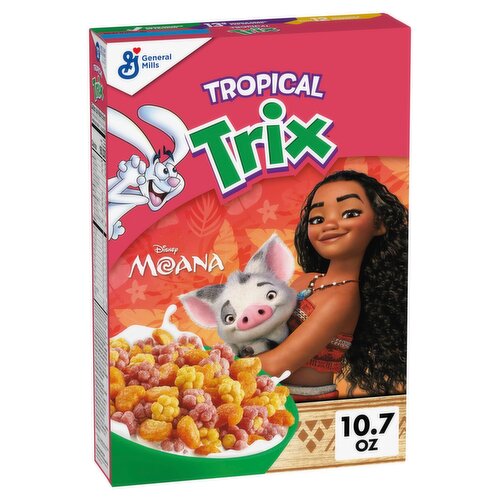 General Mills Trix Disney Moana Tropical Fruit Flavored Sweetened Corn Puffs, 10.7 oz