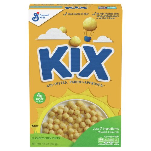 General Mills Kix Crispy Corn Puffs Cereal, 12 oz