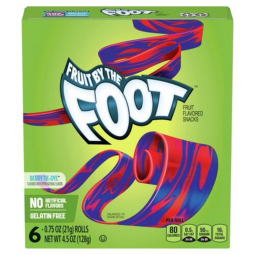 Fruit by the Foot Berry Tie-Dye Fruit Flavored Snacks, 0.75 oz, 6 count