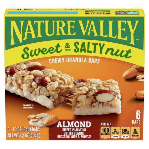 Nature Valley Sweet & Salt Nut Almond Chewy Granola Bars, 1.2 oz, 6 count