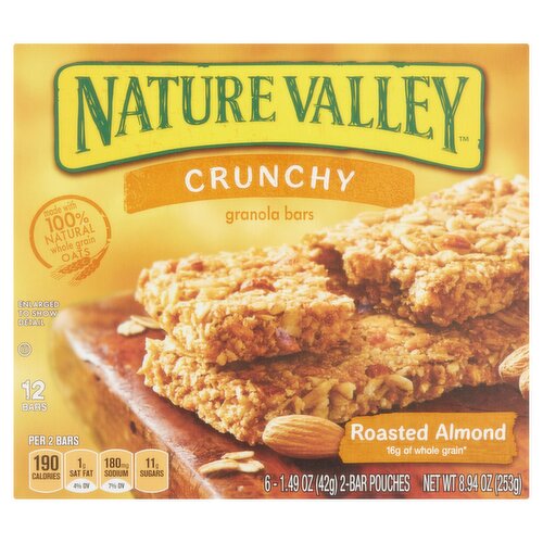 Nature Valley Crunchy Roasted Almond Granola Bars, 1.49 oz, 6 count