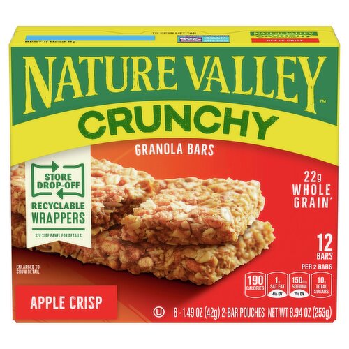 Nature Valley Crunchy Apple Crisp Granola Bars, 1.49 oz, 6 count