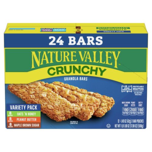 Nature Valley Crunchy Granola Bars Variety Pack, 1.49 oz, 12 count