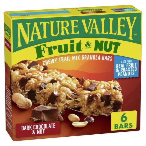 Nature Valley Fruit & Nut Dark Chocolate Chewy Trail Mix Granola Bars, 1.2 oz, 6 count