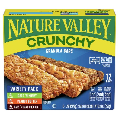 Nature Valley Crunchy Granola Bars Variety Pack, 1.49 oz, 6 count