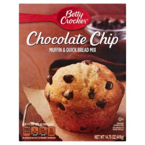 Betty Crocker Chocolate Chip Muffin & Quick Bread Mix, 14.75 oz