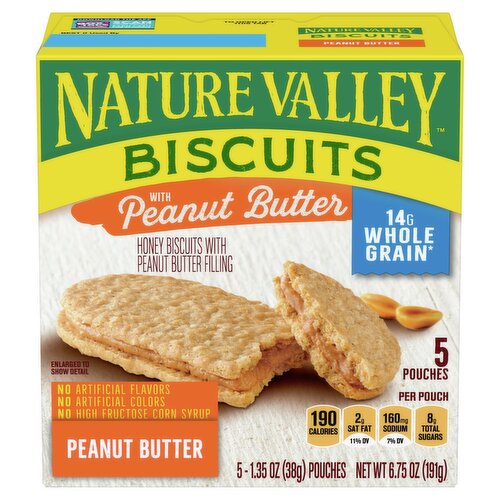 Nature Valley Honey Biscuits with Peanut Butter Filling, 1.35 oz, 5 count