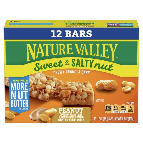 Nature Valley Sweet & Salty Peanut Chewy Granola Bars, 1.2 oz, 12 count