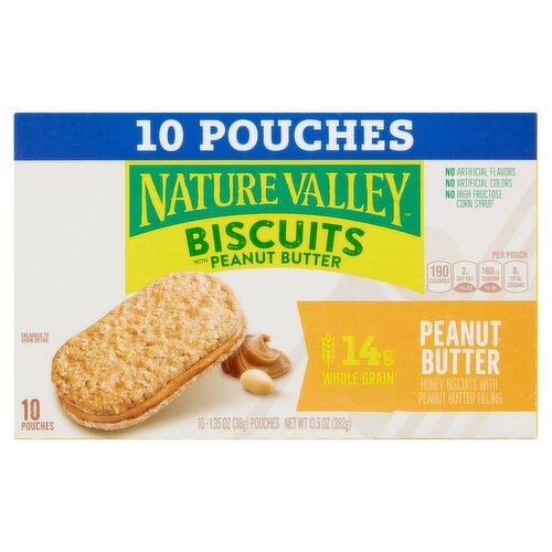 Nature Valley Biscuits with Peanut Butter, 1.35 oz, 10 count