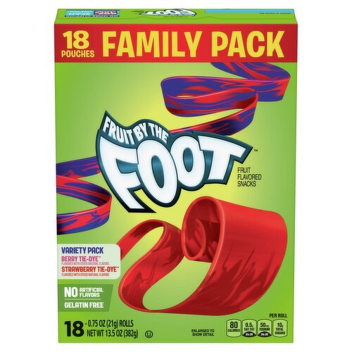 Fruit by the Foot Fruit Flavored Snacks Variety Pack, 0.75 oz, 18 count