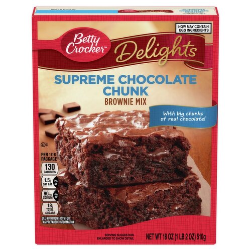 Betty Crocker Delights Supreme Chocolate Chunk Brownie Mix, 18 oz