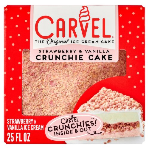 Carvel The Original Strawberry & Vanilla Ice Cream Crunchie Cake, 25 fl oz