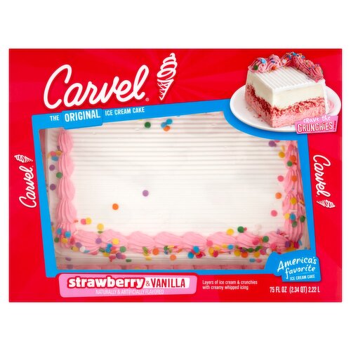 Carvel The Original Strawberry & Vanilla Ice Cream Cake, 75 fl oz