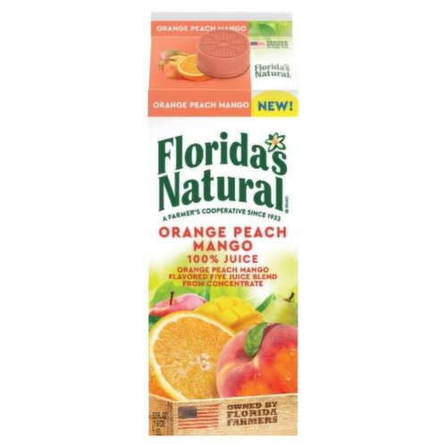 Florida's Natural 100% Orange Peach Mango Juice, 52 fl oz