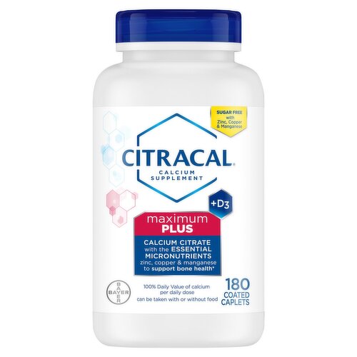 Citracal Maximum Plus +D3 Calcium Supplement, 180 count