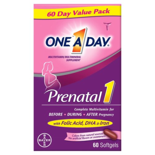 One A Day Prenatal 1 Multivitamin/Multimineral Supplement, 60 count