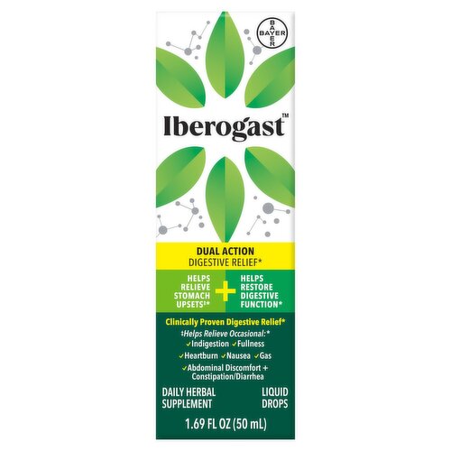 Iberogast Dual Action Liquid Drops Daily Herbal Supplement, 1.69 fl oz