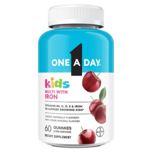 One A Day Kids Cherry Multi with Iron Dietary Supplement, 60 count