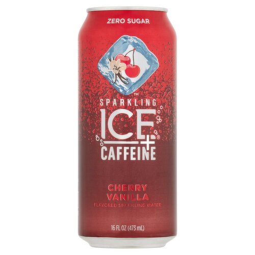 Sparkling Ice Caffeine Zero Sugar Cherry Vanilla Flavored Sparkling Water, 16 fl oz