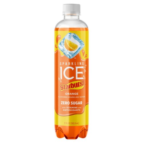 Sparkling Ice Starburst Zero Sugar Orange Flavored Sparkling Water, 17 fl oz