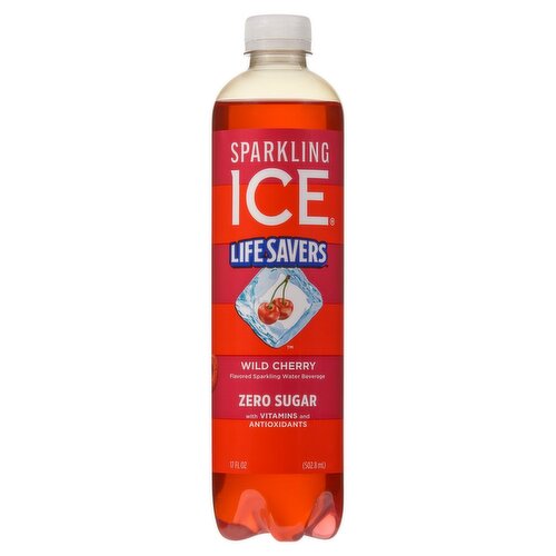 Sparkling Ice Life Savers Zero Sugar Wild Cherry Flavored Sparkling Water Beverage, 17 fl oz