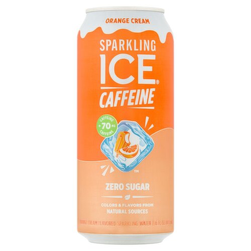 Sparkling Ice Caffeine Zero Sugar Orange Cream Flavored Sparkling Water, 16 fl oz
