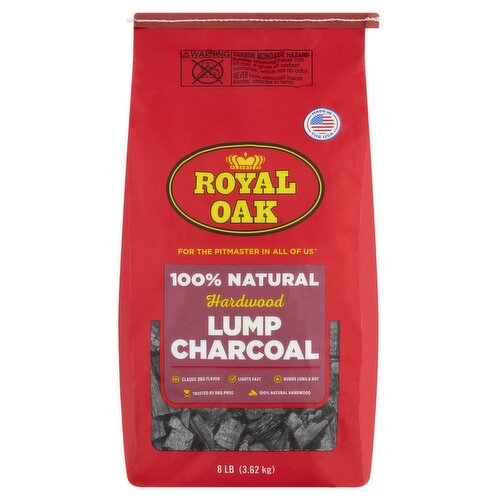 Royal Oak 100% Natural Hardwood Lump Charcoal, 8 lb